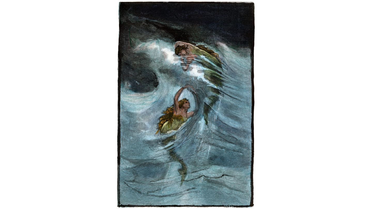 Wohltäter oder Dämonen? Die Wassermenschen Nixen spielen im Wasser