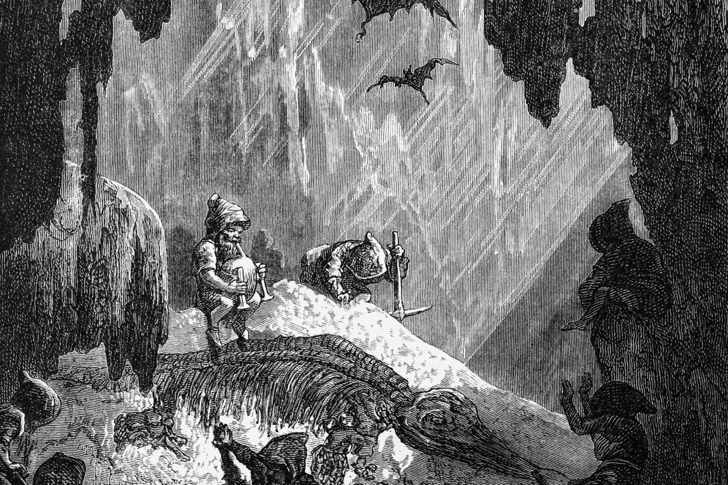 Die Wichte von Ostfriesland: Die Onerbäänkin Wichte oder Zwerge graben in einer Höhle