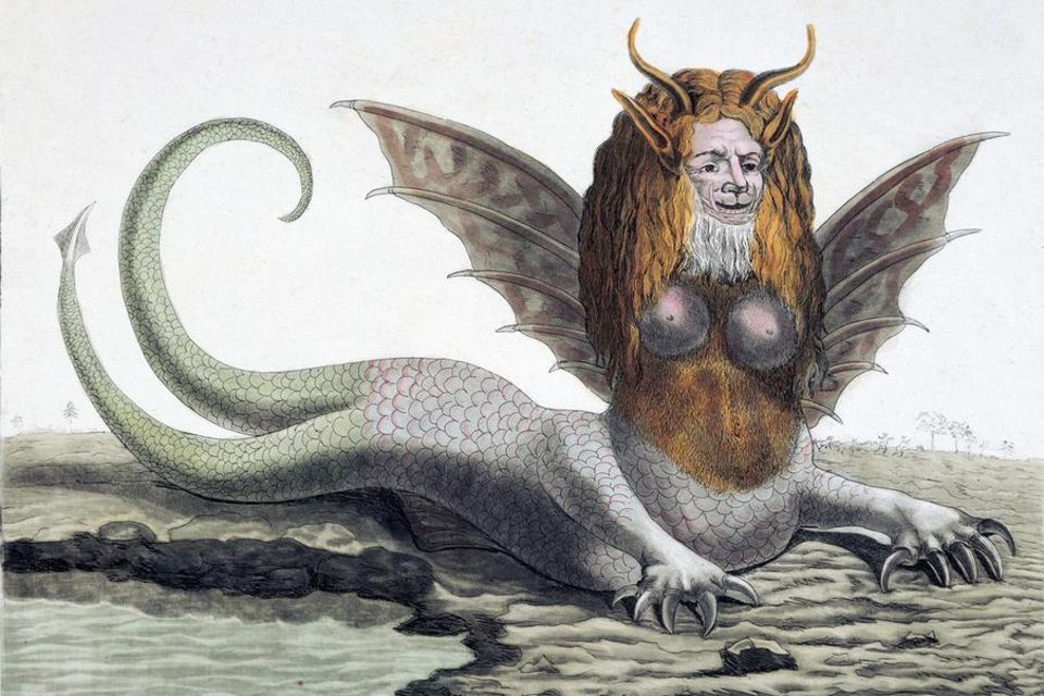 Zeichnung einer Harpyie