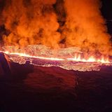 Zäh fließende Magma beim Vulkanausbruch auf Island im Januar 2024