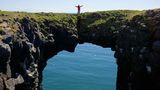 Rock arch on cliff at Arnarstapi nature preserve, Snaefellsness Peninsula, Iceland