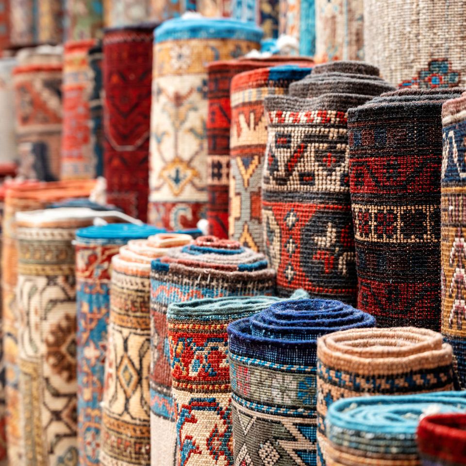 Orientteppiche an einem Souvenirstand Orientteppiche an einem Souvenirstand