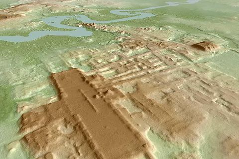 alte Maya Siedlung als LIDAR scan