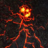 Vulkan auf Island mit Lava