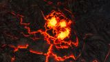 Vulkan auf Island mit Lava