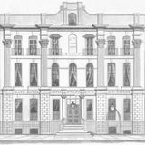 Architekturillustration eines Hotels