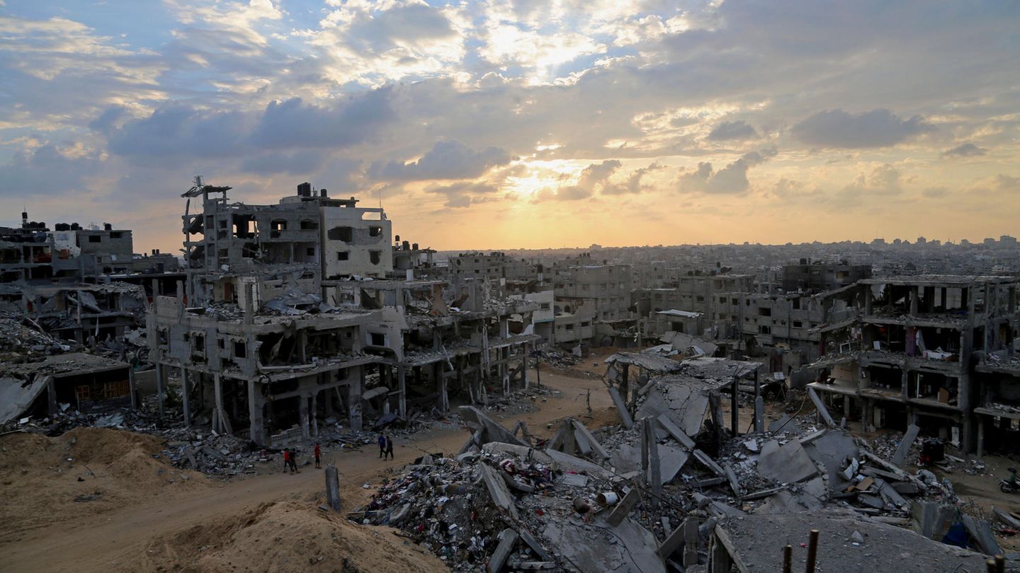 Ausgebombte Gebäude im Gazastreifen
