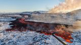 Vulkanausbruch auf Island am 8. Februar 2024 - aus der Vogelperspektive