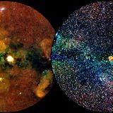 Mit dem deutschen Weltraumteleskop eROSITA. Es fliegt seit 2019 an Bord des deutsch-russischen Satelliten Spektr-RG durchs All, um den Himmel nach Strahlung von heißen Gaswolken, schwarzen Löchern, Sternen und anderen Quellen extrem energiereicher Strahlung zu durchmustern. Nun wurde der ersten Datenkatalog veröffentlicht. Er umfasst den halben Himmel - und stellt mit nahezu 930.000 Röntgenquellen einen neuen Rekord auf.  Auf der linken Seite sind ausgedehnte Strukturen wie Galaxien zu sehen. Rechts finden sich Punktquellen, zum Beispiel entfernte Schwarze Löcher. Der helle Fleck im Zentrum zeigt die Überreste der Vela-Supernova, einer Sternenexplosion in unserer kosmischen Nachbarschaft, die einen Neutronenstern gebar. Gemeinsam mit der Himmelskarte erscheinen rund 250 wissenschaftlichen Veröffentlichungen. Forschende nehmen mit Hilfe der eROSITA-Daten unter anderem Schwarze Löcher und Exoplaneten unter die Lupe. Sie spüren aber auch der rätselhaften Dunklen Energie nach, die vermutlich die Ausdehnung des Universums immer schneller vorantreibt.  Seit Beginn des Ukraine-Krieges ist der Satellit jedoch im Ruhezustand. Auch das Bild des Röntgenhimmels bleibt unvollständig: die andere Hälfte des Firmaments wird von russischen Forschenden ausgewertet. Immerhin konnte eROSITA vor der Zwangspause drei weitere Himmelsdurchmusterungen abschließen, deren Daten in den nächsten Jahren veröffentlicht werden. Und das nächste Projekt läuft bereits: China startete in Zusammenarbeit mit dem Max-Planck-Institut für extraterrestrische Physik den Röntgensatelliten „Einstein Probe“.  KW 06