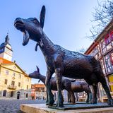 Bad Langensalza, Germany - March 20: famous historic buildings at the old town of Bad Langensalza on March 20, 2022