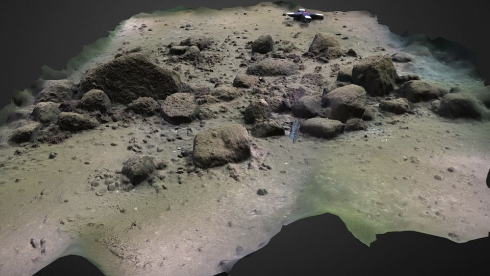 Archäologie: Teile des Steinwalls wurden zufällig bei der Kartierungen des Meeresbodens entdeckt Teile des Steinwalls wurden zufällig bei der Kartierungen des Meeresbodens entdeckt