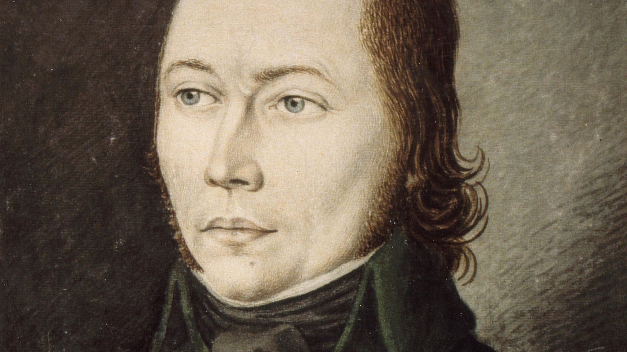 Ölgemälde des "Schinderhannes", Johannes Bückler, in schwarzer Kleidung