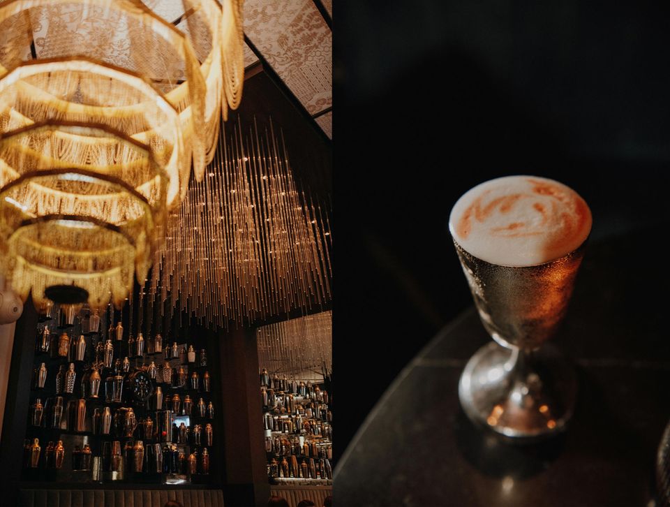 Innenaufnahme einer Bar und Cocktail