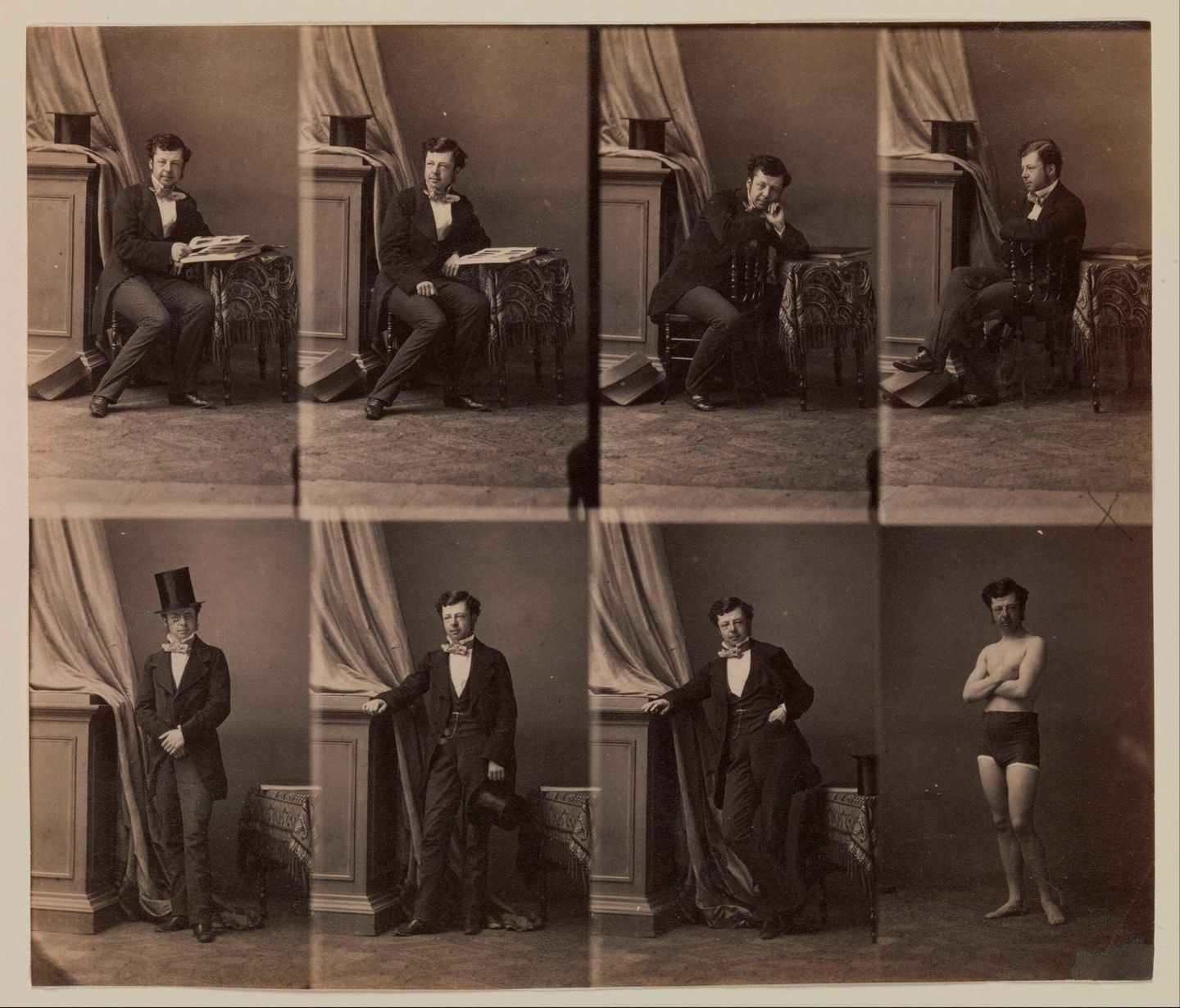 Entschuldigung, kann ich Ihr Bildchen haben? Mehrere Bilder des gleichen Mannes in verschiedenen Posen
