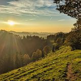 Landschaft im Sonnenlicht