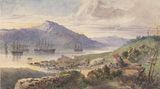 Schiffe laufen aus zur Verlegung des ersten Transatlantikkabels, Gemälde von Robert Charles Dudley