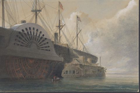 Verlegung des ersten Transatlantikkabels, Gemälde von Robert Charles Dudley