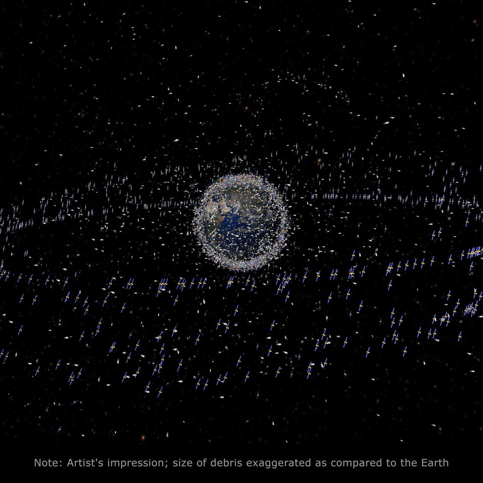 Die Erdumlaufbahn ist "zugemüllt": Tausende Teile von Satelliten, Raumstationen und Raketen umkreisen unseren Planeten
