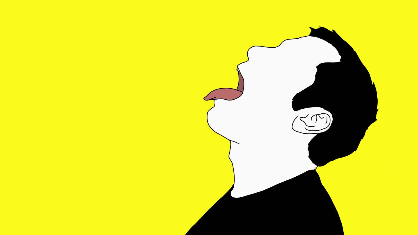 Illustration eines Mannes, der die Zunge raus streckt