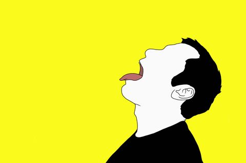 Illustration eines Mannes, der die Zunge raus streckt