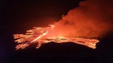 Ausbruch von Lava aus einem Vulkan zwischen Hagafell und Stóri-Skógfell