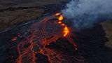 Luftbild des Vulkanausbruchs auf Island 2024