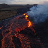 Luftbild des Vulkanausbruchs auf Island 2024