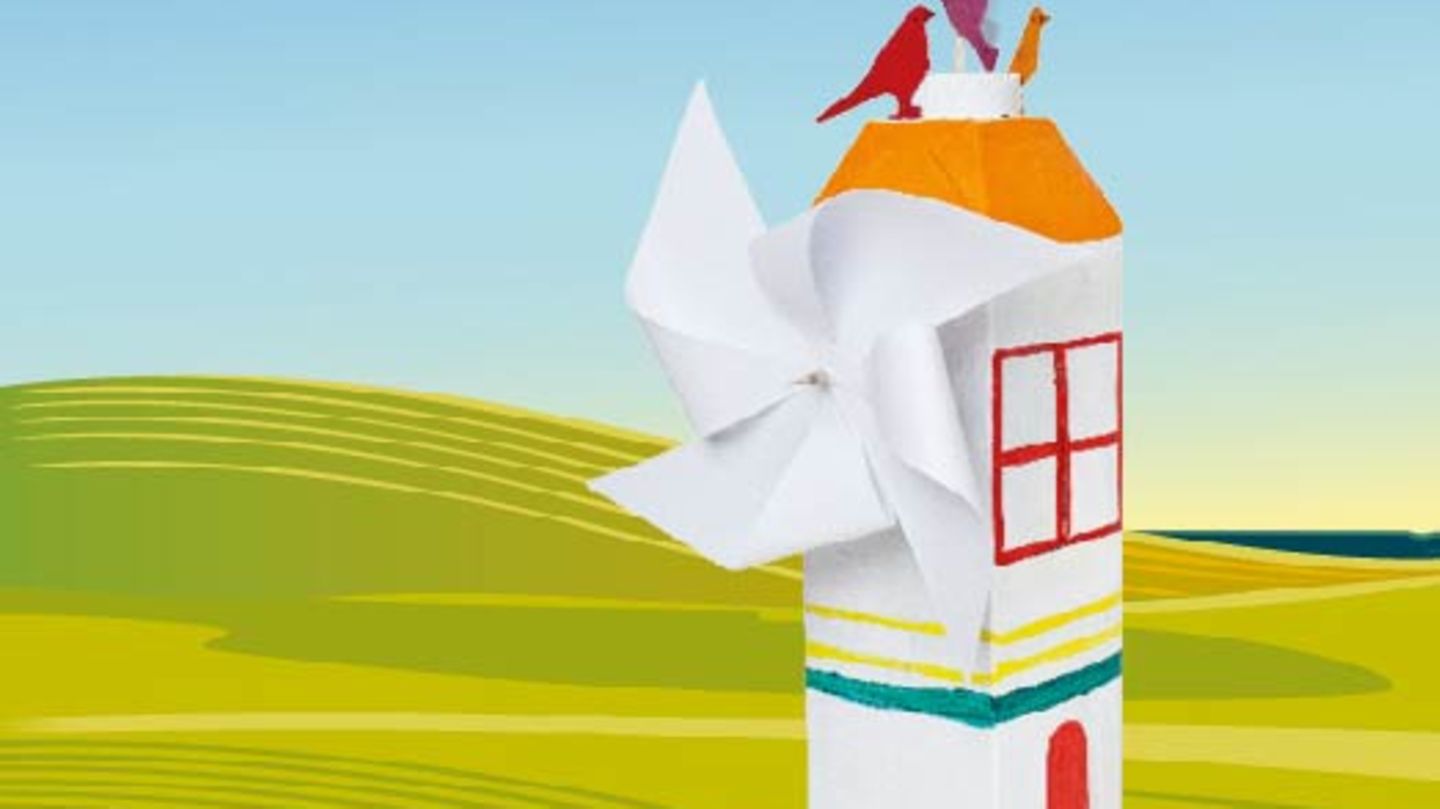 Windmühle aus Pappe
