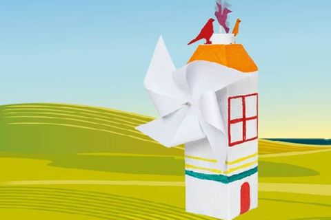 Windmühle aus Pappe