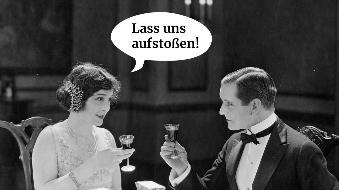 Freudscher Versprecher – eine Frau sagt zu einem Mann: Lass uns aufstoßen! Statt: Lass uns anstoßen