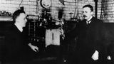 Geiger und Rutherford im Labor