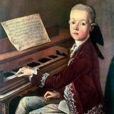 Der jugendliche Mozart sitzt an einem Spinett; Gemälde