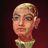 Kopf des Tutanchamun auf einer Lotusblüte