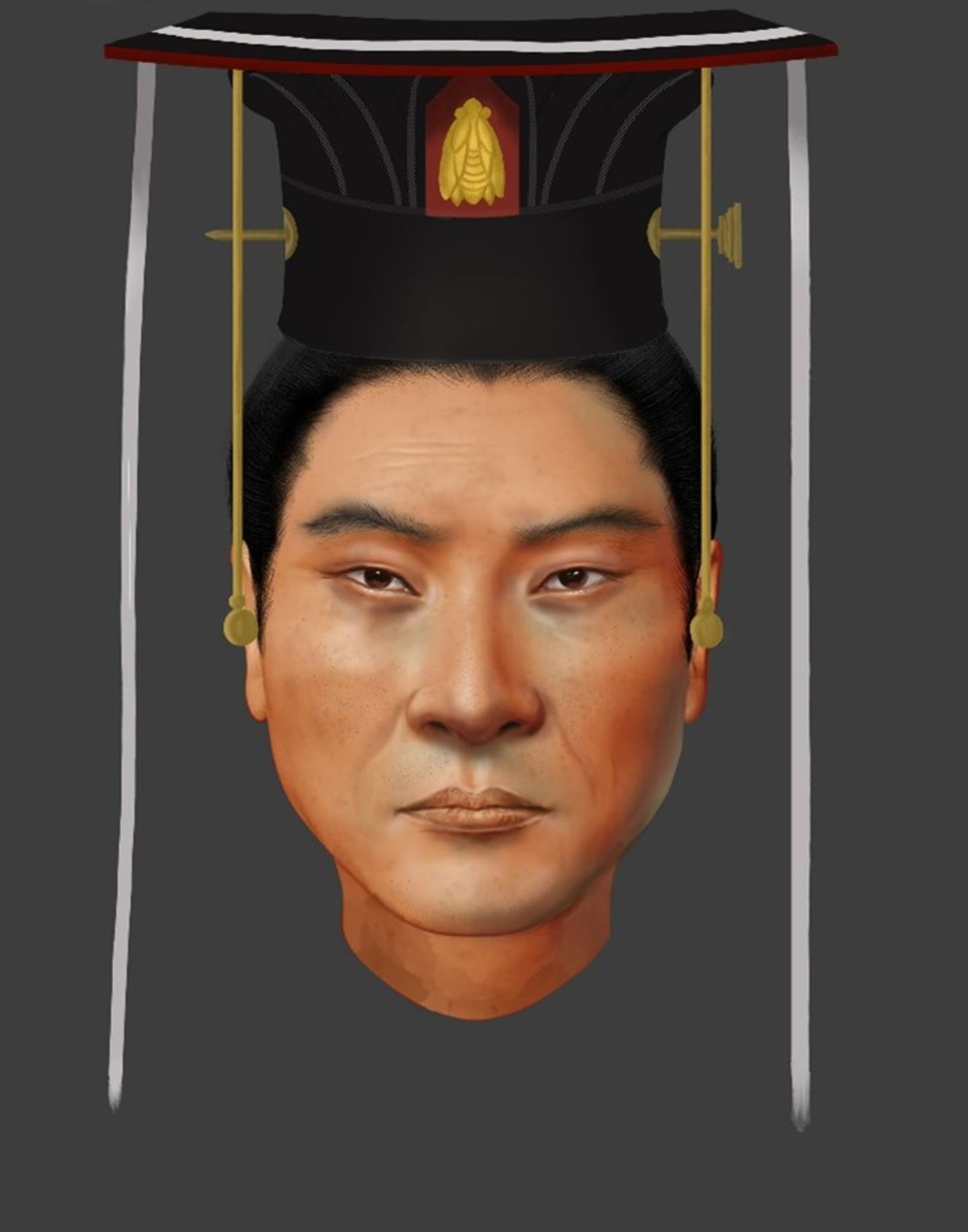 Rekonstruktion des Gesichtes des chinesischen Kaisers Wu aus dem 6. Jahrhundert