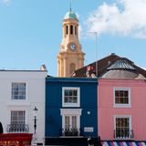 Bunte Häuserfront in Notting Hill