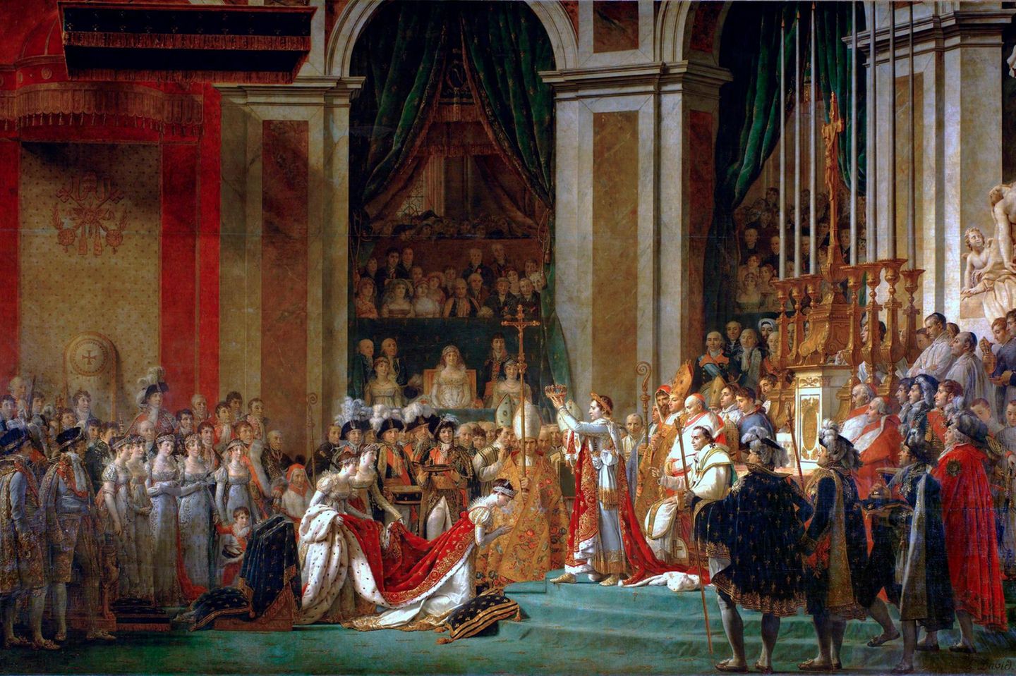 Der Aufstieg eines Emporkömmlings Es war ein unerhörter Akt: Am 2. Dezember 1804 setzte sich Napoleon am Altar von Notre-Dame eine goldene Lorbeerkrone auf den Kopf – und krönte sich damit selbst zum Kaiser der Franzosen. Und gleich darauf seine Frau Josephine zur Kaiserin. Er zeigte allen Beobachtern: Der Herrscher verdankt die Kaiserwürde nicht seinen Vorfahren, sondern allein der eigenen Macht. Papst Pius VII., der Napoleon gesalbt hatte, erfuhr unterdessen eine erniedrigende Behandlung