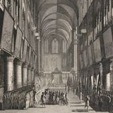 In Reih und Glied standen die Soldaten der Nationalgarde im September 1789 in der Kathedrale. Die Französische Revolution hatte tiefgreifende Folgen für Notre-Dame: Die Revolutionäre sahen in ihr ein Symbol für die verhasste Monarchie und die katholische Kirche. 1793 wurde die Kathedrale – wie viele andere Kirchen auch – in einen "Tempel der Vernunft" umbenannt. Mehr noch: Revolutionäre zerstörten die Inneneinrichtung, zerschlugen Statuen und plünderten Schätze. Zeitweilig wurde das einstige Gotteshaus sogar als Weinlager entfremdet