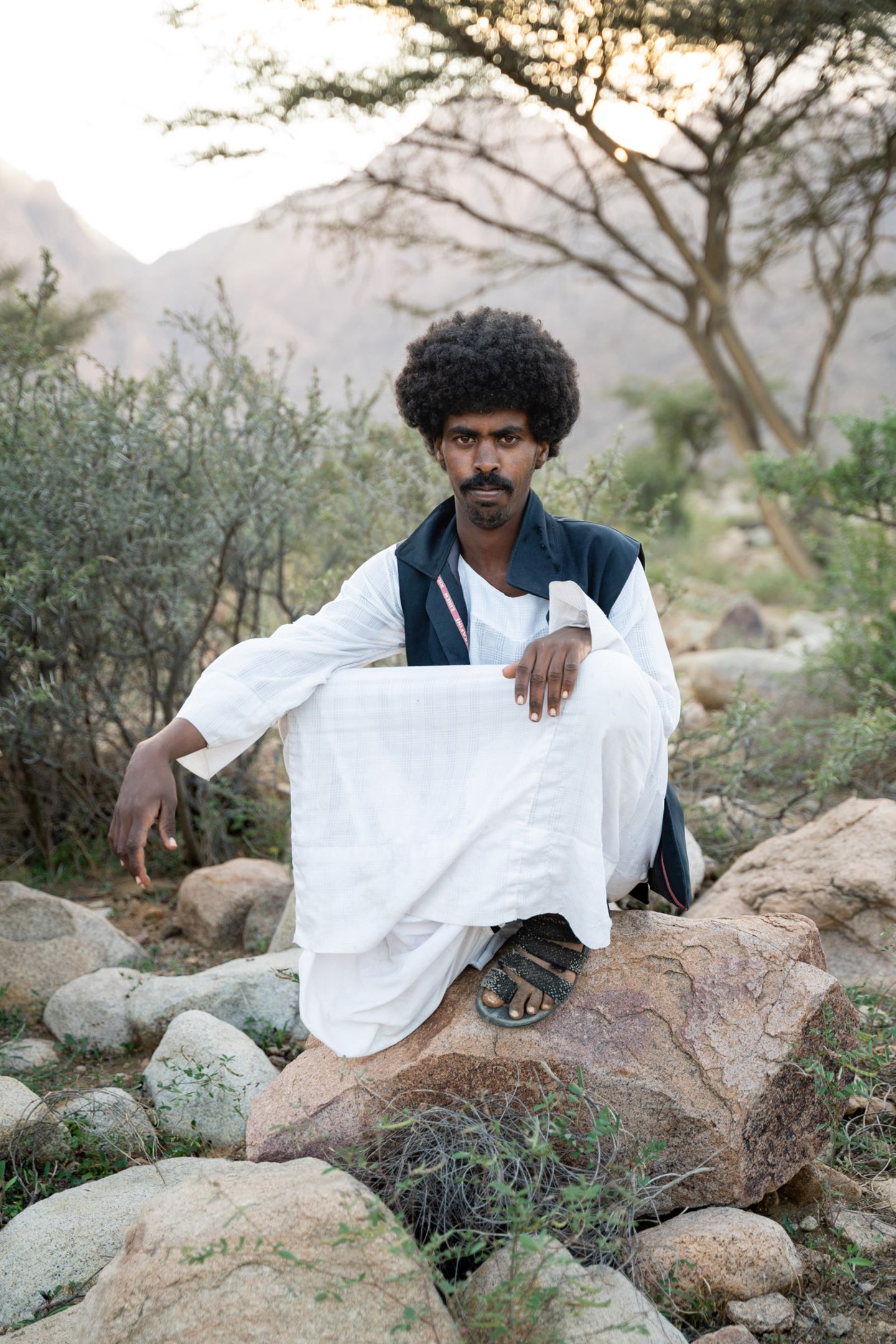 Portrait eines Mannes in der Landschaft