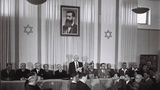 Ben Gurion verliesst die Unabhängigkeitserklärung Israels