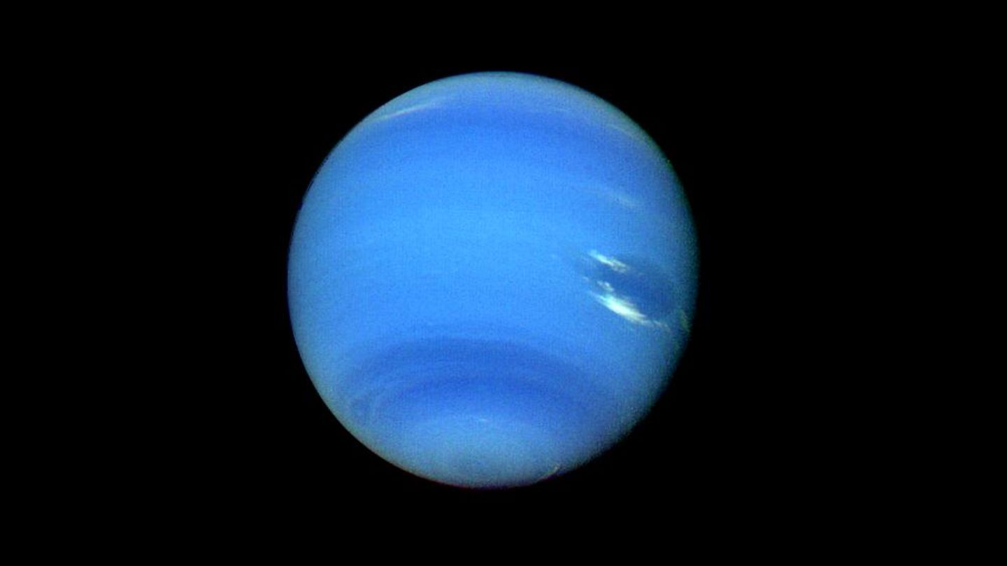 Neptun, fotografiert 1989 von der Sonde Voyager 2.