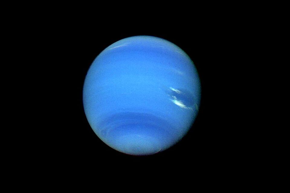 Neptun, fotografiert 1989 von der Sonde Voyager 2.  1