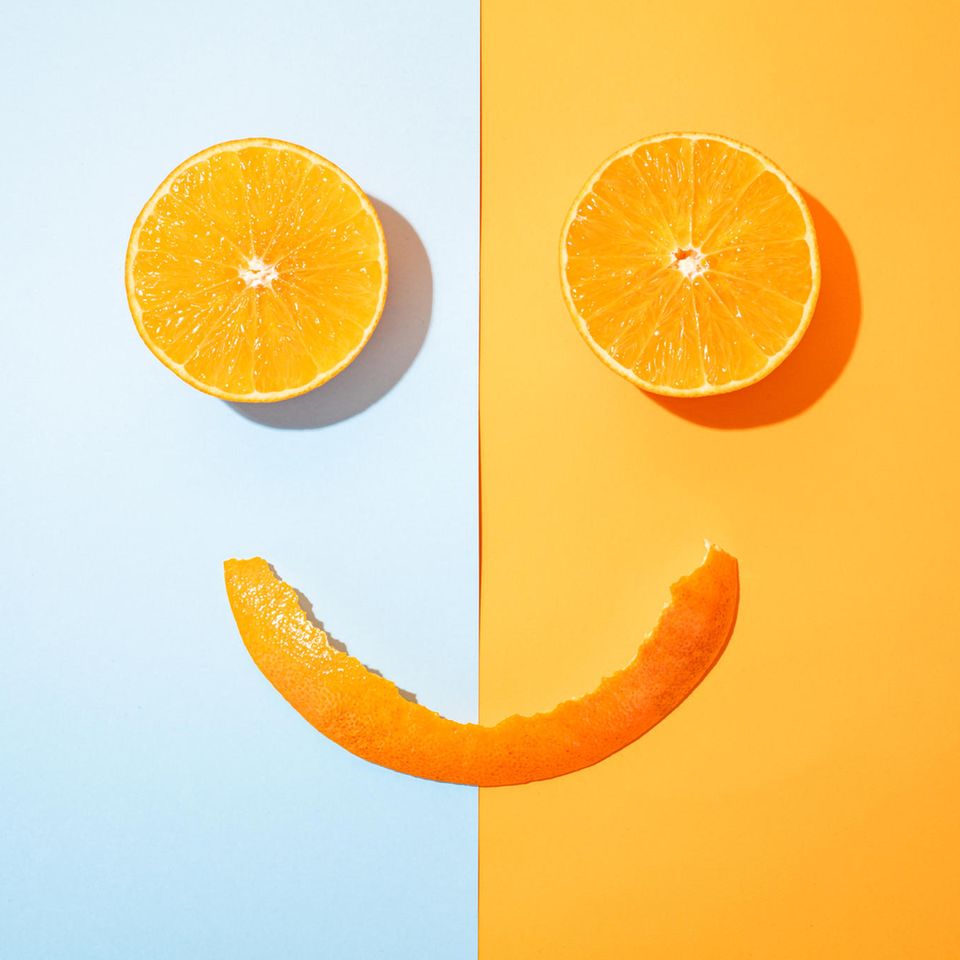 Orangen formen ein Lächeln