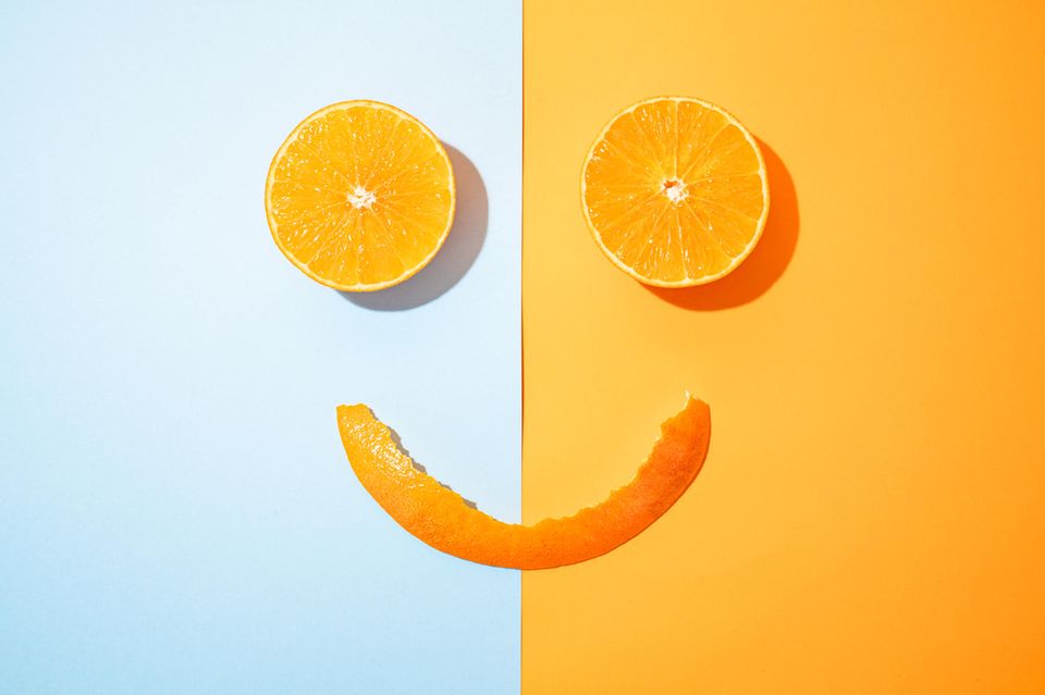 Orangen formen ein Lächeln