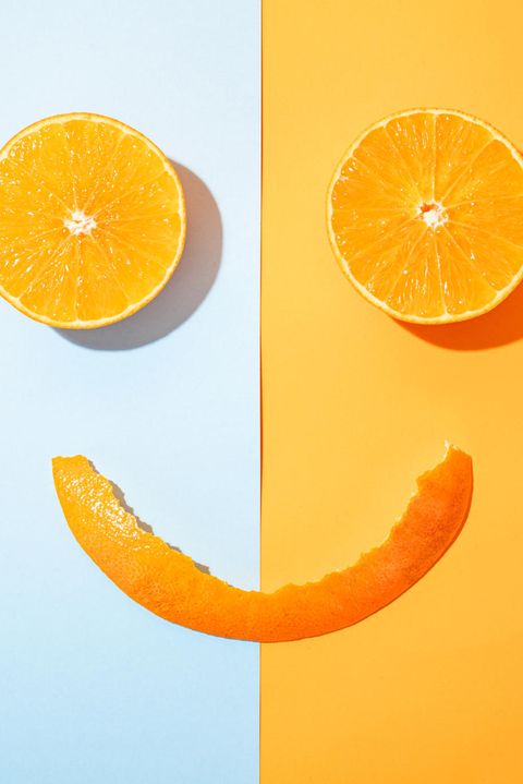 Orangen formen ein Lächeln