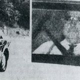 Eine große Mercedes-Limousine auf einer Blitzeraufnahme, auf dem Beifahrersitz sitzt Bundeskanzler Helmut Kohl