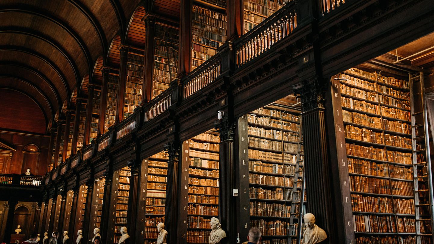 Trinity College: Ein Hauch von Harry Potter Ansicht einer antik aussehenden Bücherei