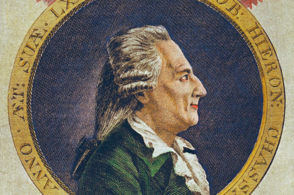 Giacomo Casanova im Seitenprofil, im Alter von 63 Jahren