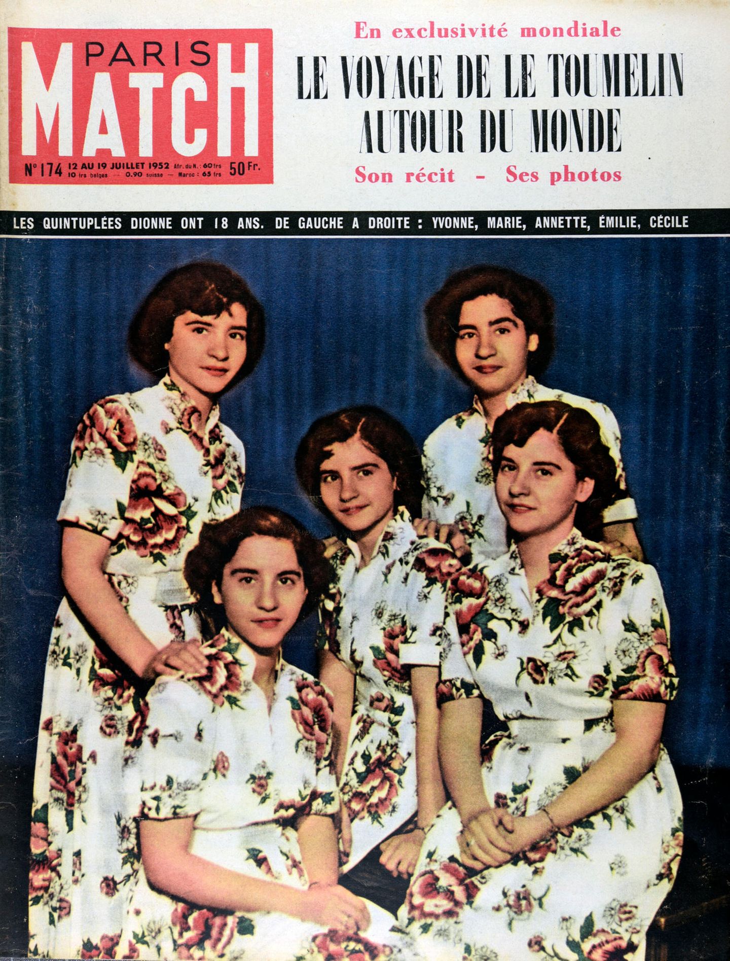 Dionne Fünflinge posieren auf einem Cover