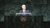 Der sowjetische Staats- und Parteichef Michail Gorbatschow vor der Vollversammlung der UN in New York.