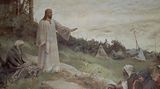 Jesus hält die Bergpredigt